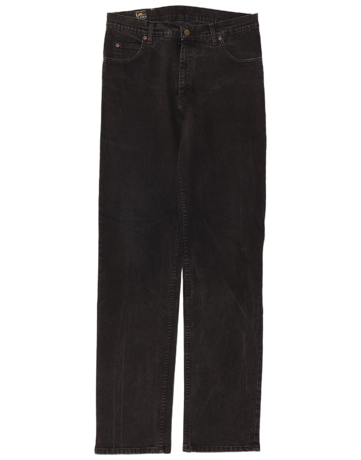 Lee Womens Brooklyn Straight Jeans W34 L36 Algodão Preto