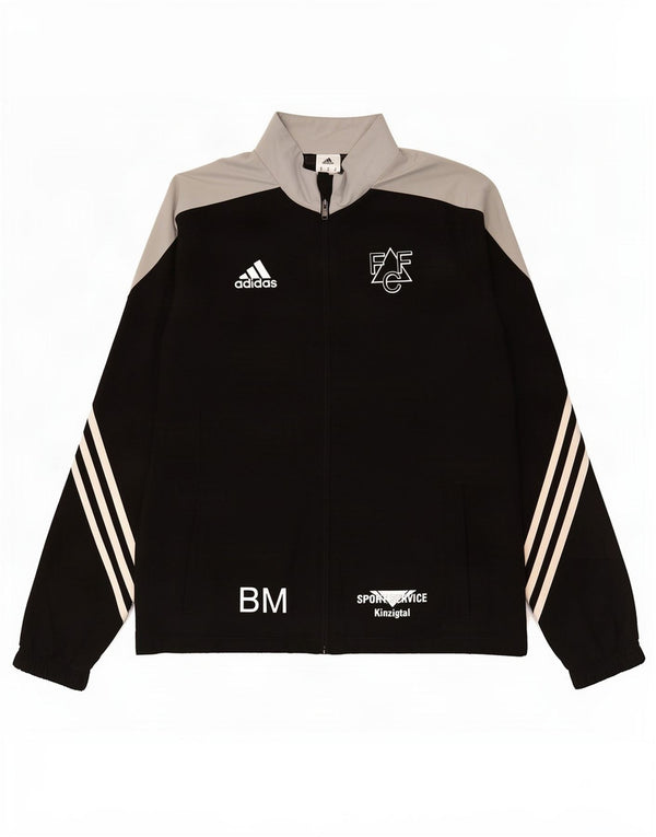 Adidas Mens Graphic Tracksuit Top Jaqueta Médio Preto Colorblock Poliéster