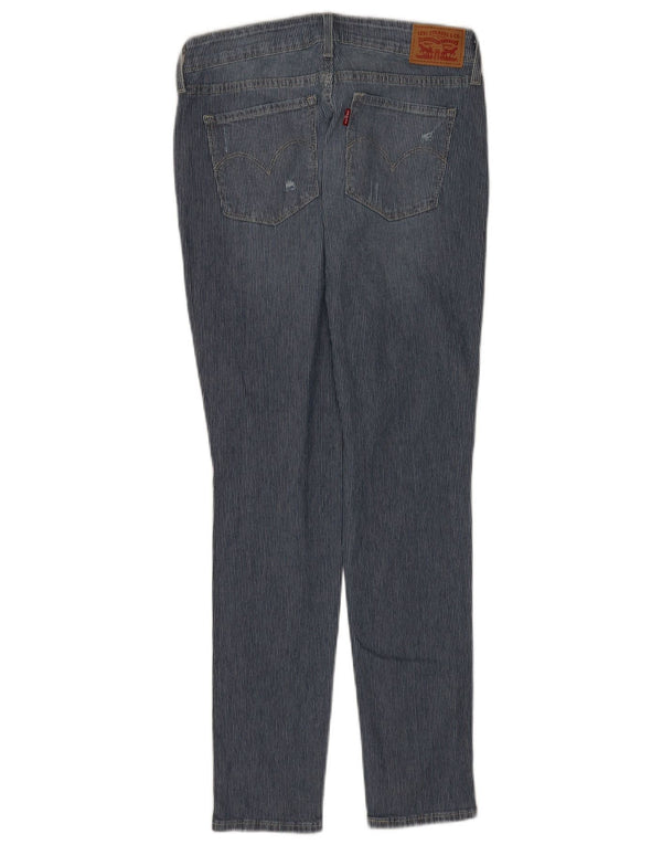 Calça jeans feminina Levi's 711 Distressed Skinny W30 L29 azul listrada de algodão