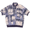 Pulôver masculino de manga curta MANGO Camisa grande patchwork azul