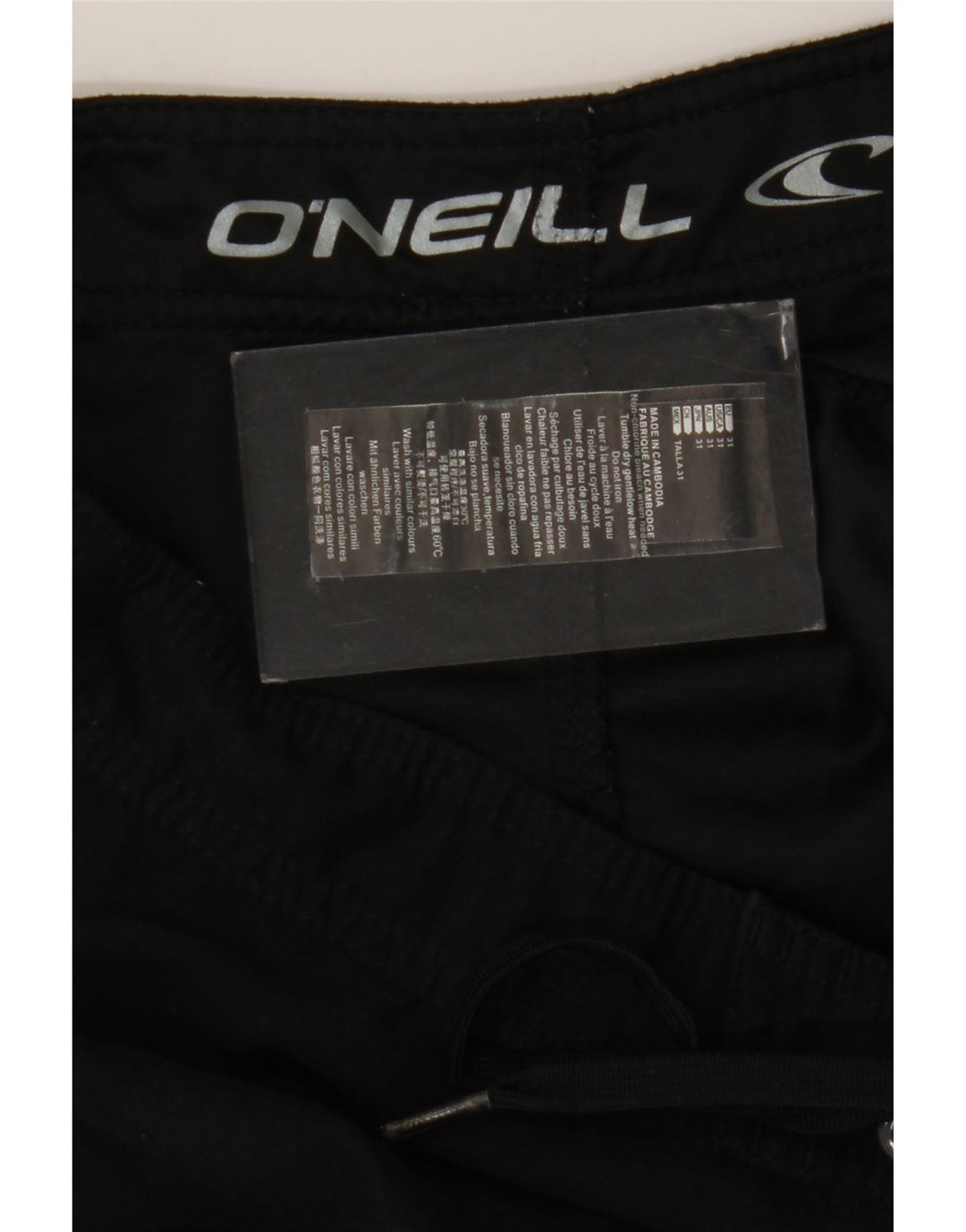 Shorts de natação masculino O'Neill poliéster preto médio