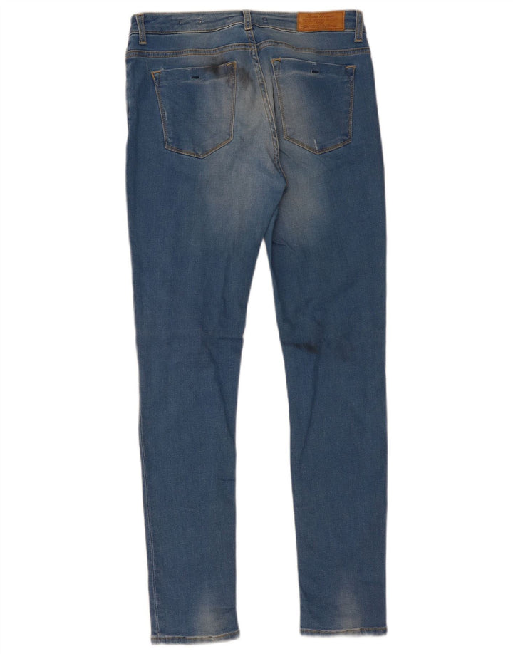 ZARA Jeans Slim Feminino EU 40 Médio W30 L30 Azul