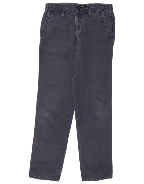 Calça Chino Reta Masculina Massimo Dutti UE 44 Grande W32 L34 Azul Marinho