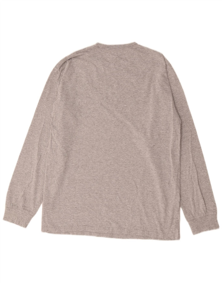 Vans Masculino Classic Fit Top Manga Longa Médio Cinza Flecked Algodão
