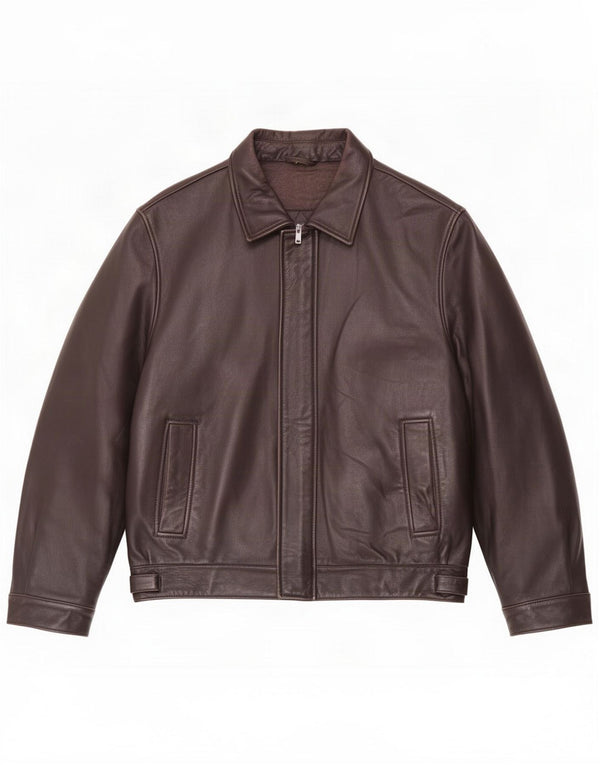 Jaqueta de couro masculina Mabrun IT 48 marrom médio