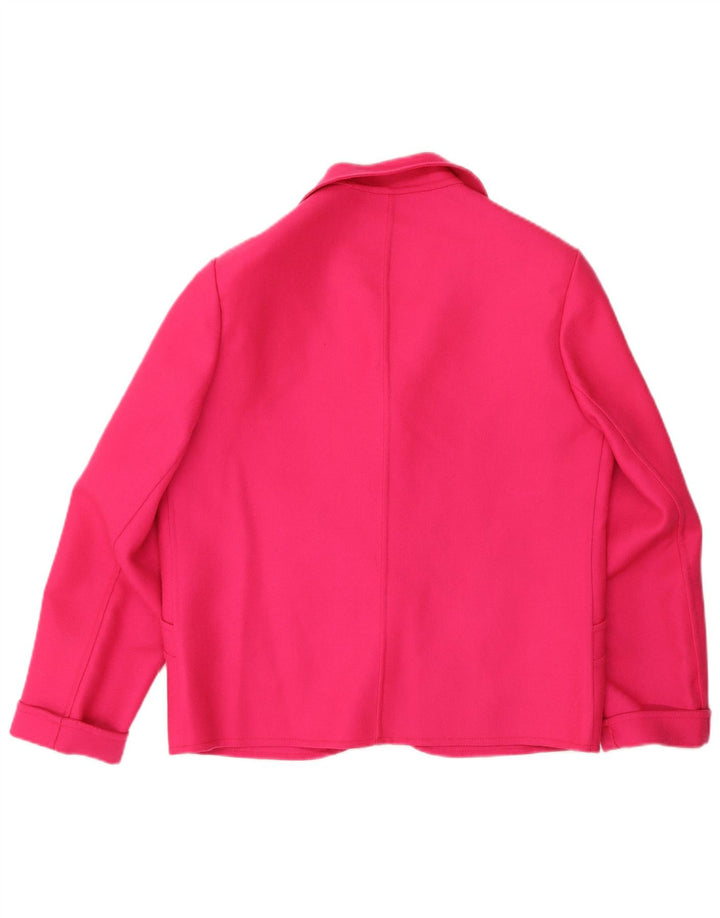 Jaqueta blazer feminina vintage com 1 botão IT 44 lã rosa médio