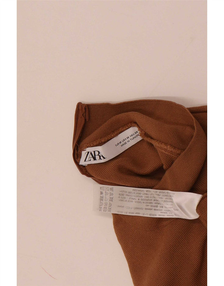 Blusa feminina Zara Top UK 12 viscose bege médio