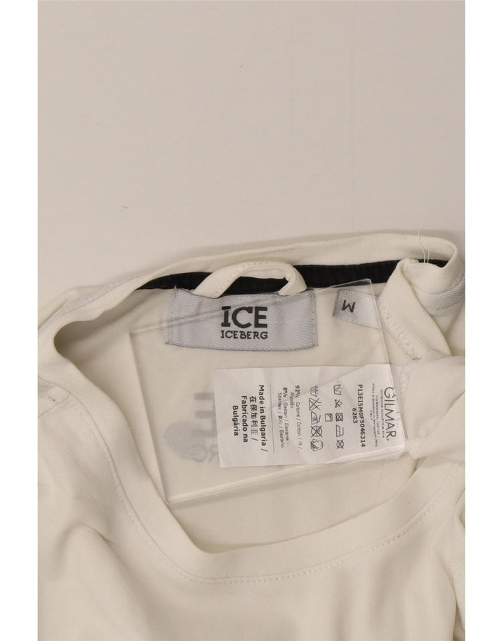 Camiseta gráfica masculina ICEBERG de algodão branco médio