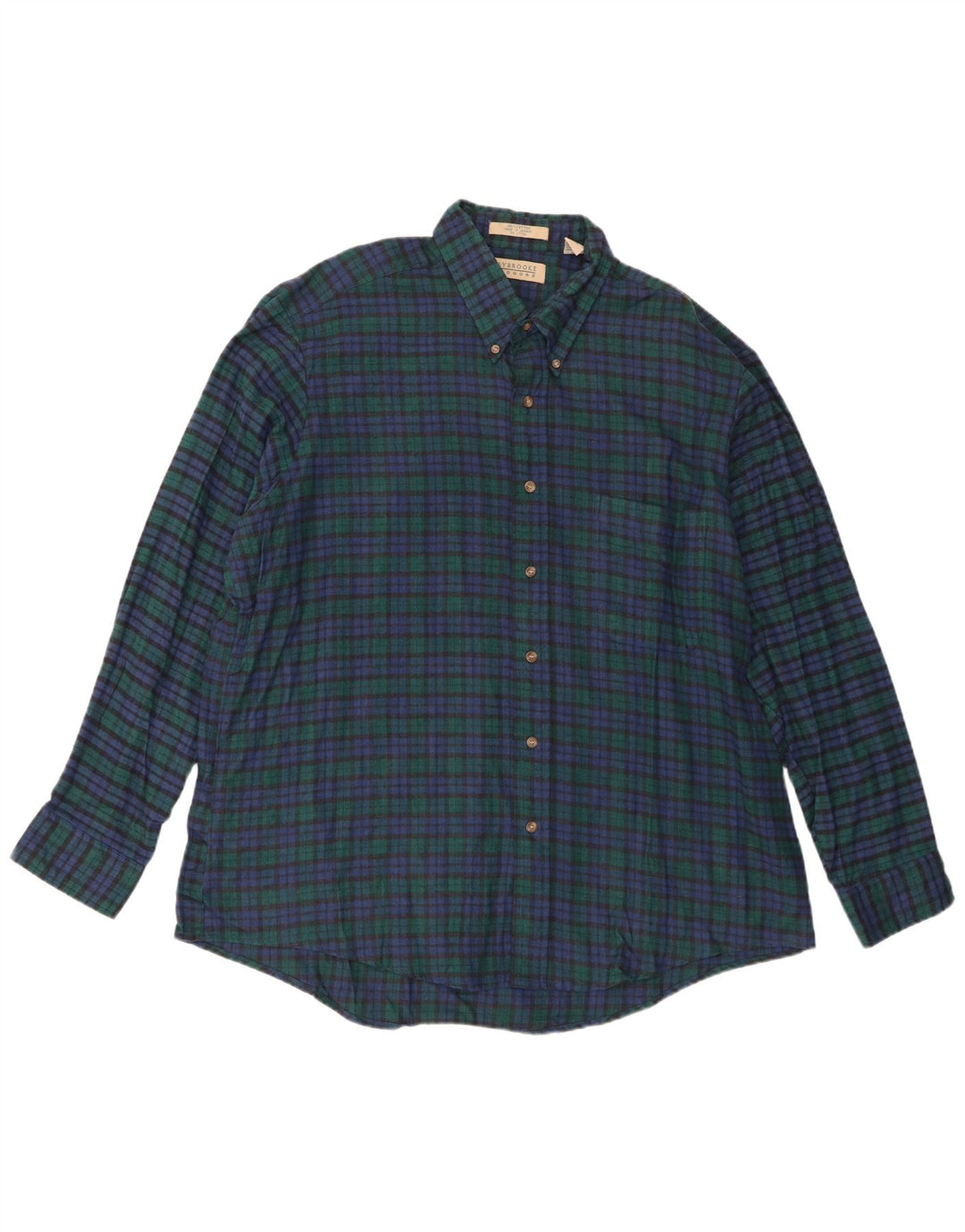 Camisa masculina vintage de flanela XL algodão xadrez verde