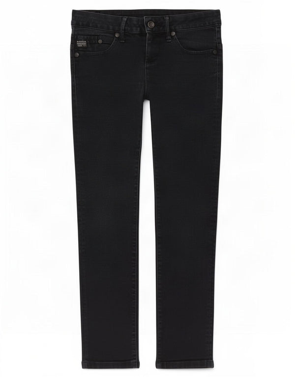 G-Star feminino Midge cintura baixa jeans slim W27 L28 algodão azul marinho
