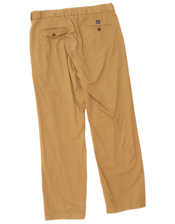 Calças Chino Regulares Masculinas Marks & Spencer W34 L31 Algodão Cáqui