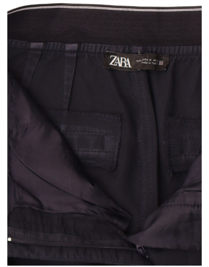 Zara Calça feminina slim cortada pequena W28 L24 azul marinho