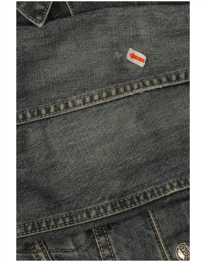 Jaqueta jeans feminina Gas Gas UK 14 algodão azul médio
