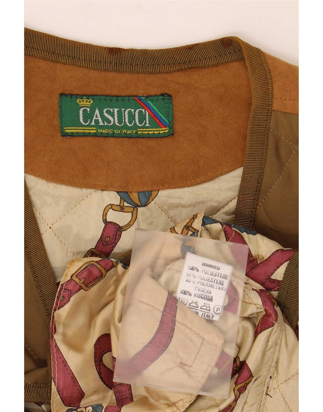 Colete acolchoado masculino Casucci UK 36 pequeno poliéster cáqui