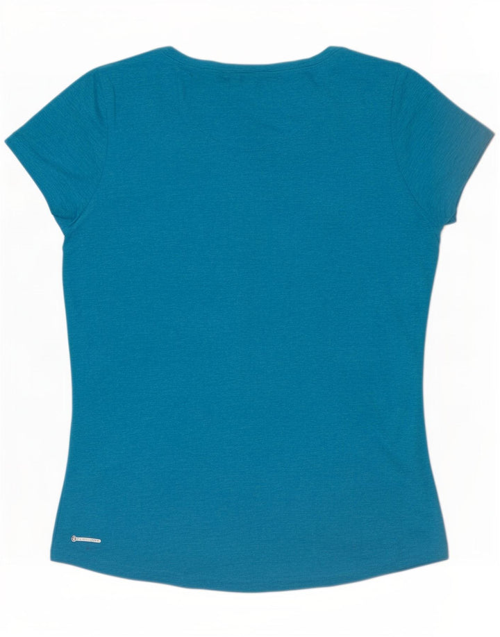 Camiseta feminina The North Face UK 12 poliéster manchado azul médio