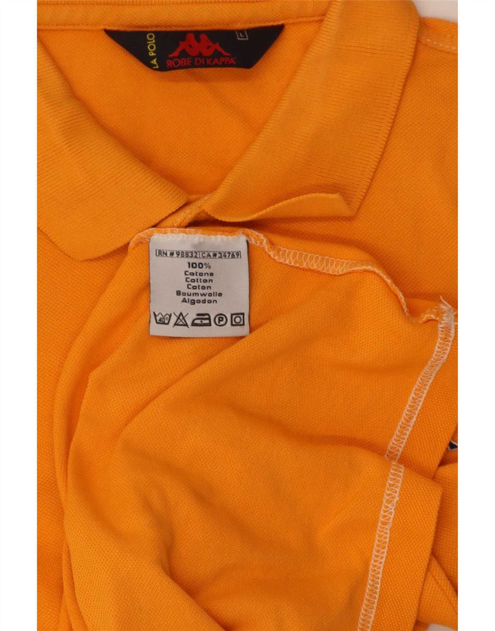 Camisa polo masculina regular de manga curta Kappa grande algodão laranja
