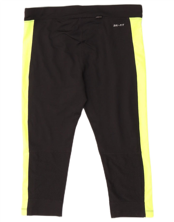 Calça Nike Dri Fit Capri Feminina UK 14 Médio Preto Colourblock
