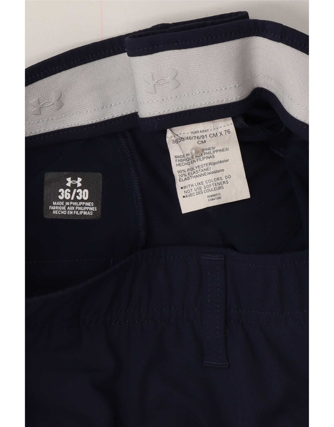 Under Armour Mens Slim Chino Calças W36 L30 Azul Marinho Poliéster