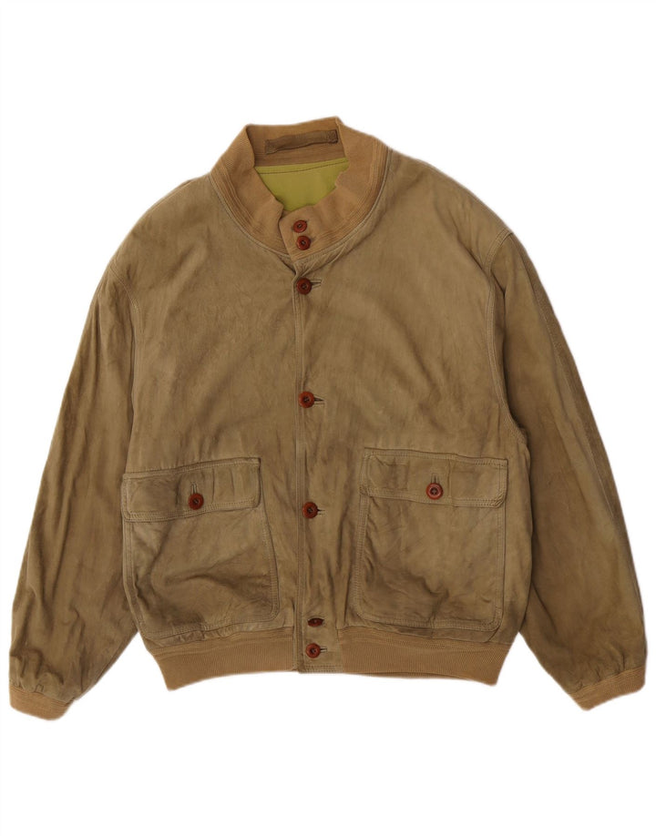 Jaqueta bomber masculina de camurça Scout UK 40 verde grande