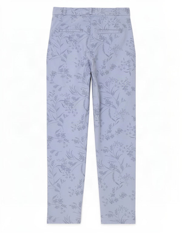 Calça chino feminina Marks & Spencer UK 8 pequena W27 L29 azul floral
