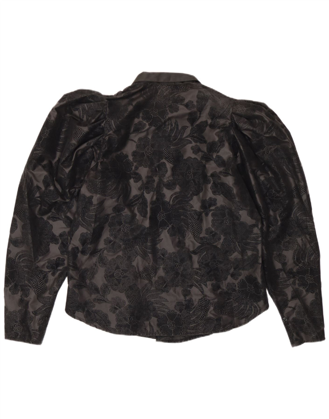 Blusa feminina Primavera Firenze UK 12 poliéster floral preto médio