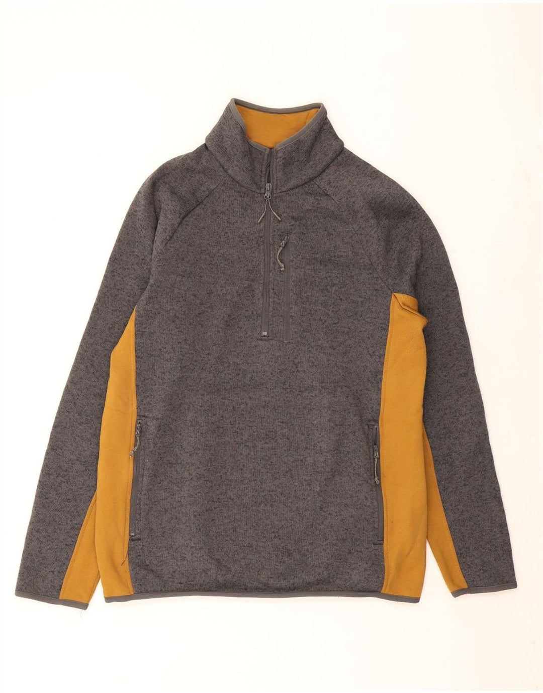 Moletom masculino Mountain Warehouse com zíper e gola grande bloco colorido cinza