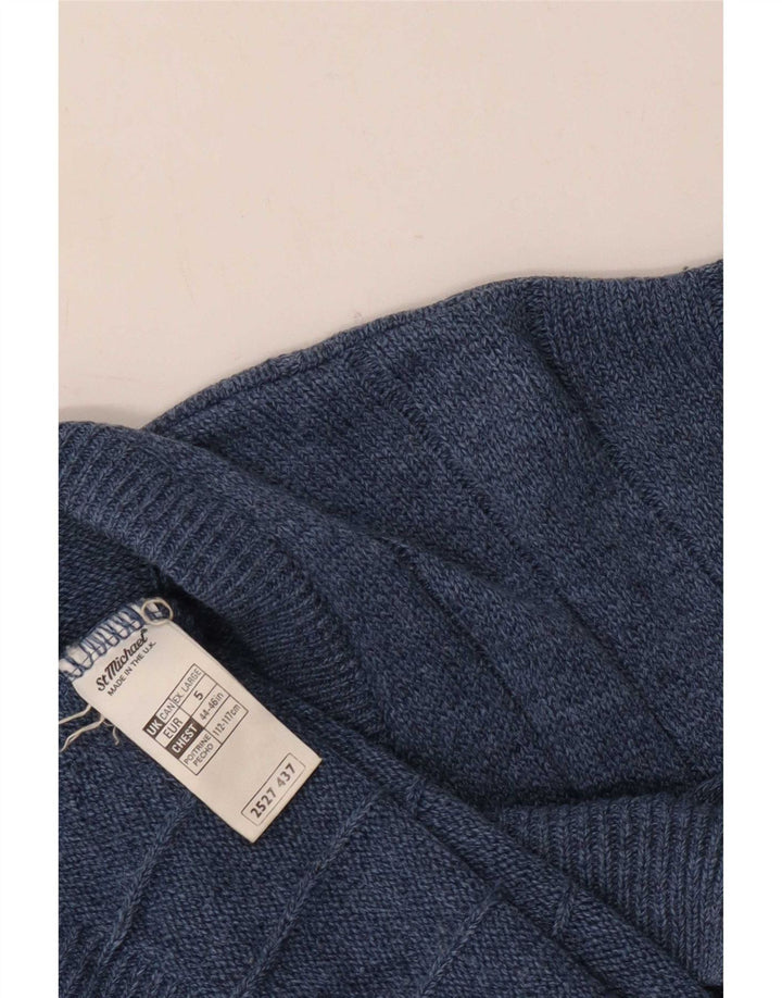 Suéter masculino Marks & Spencer St. Michael Cardigan XL azul marinho acrílico