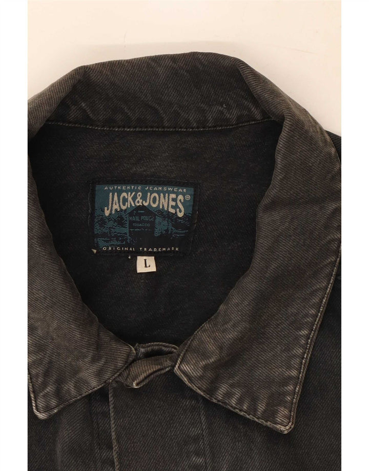 Jaqueta jeans masculina Jack & Jones Reino Unido 40 grande preta