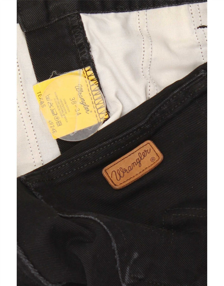 Wrangler Masculino Texas Straight Jeans W38 L34 Algodão Preto