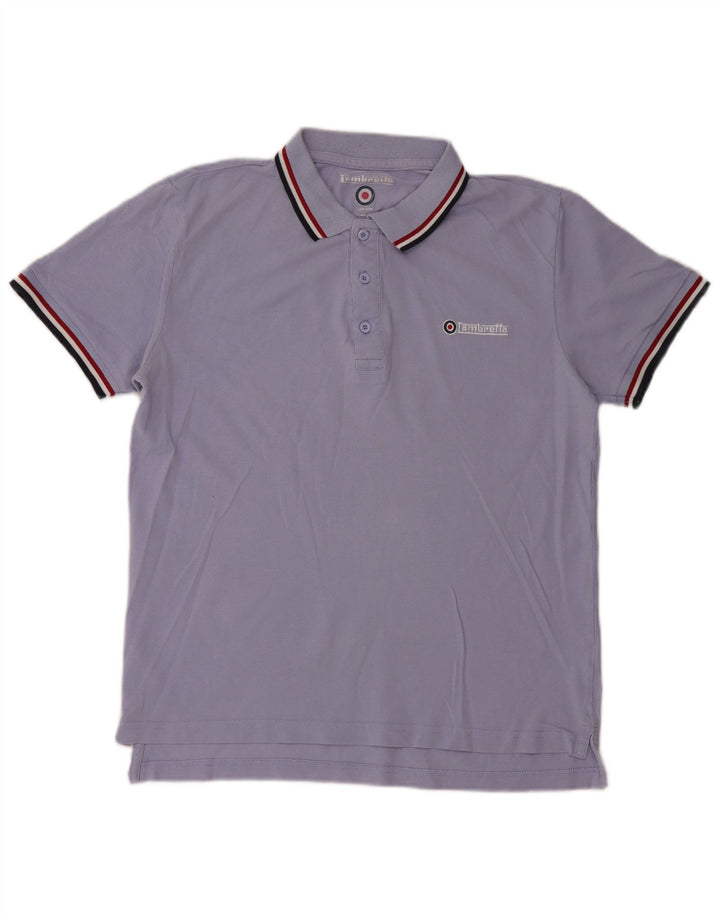 Camisa polo masculina Lambretta algodão azul médio