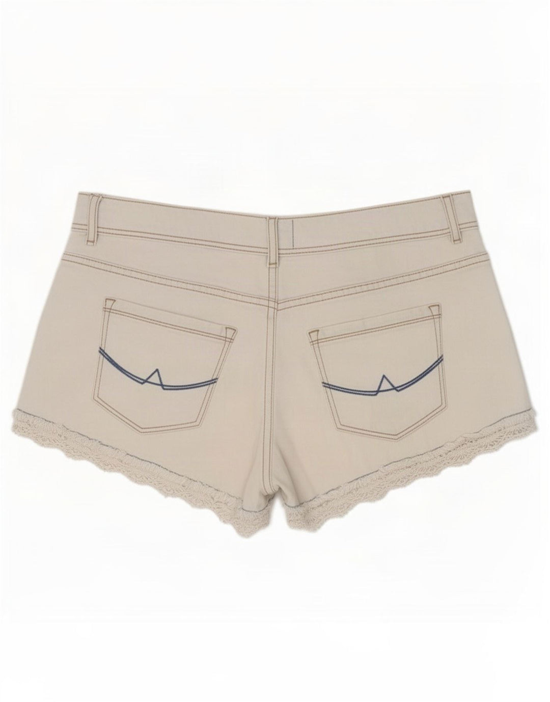 Shorts jeans feminino Superdry médio W28 algodão branco