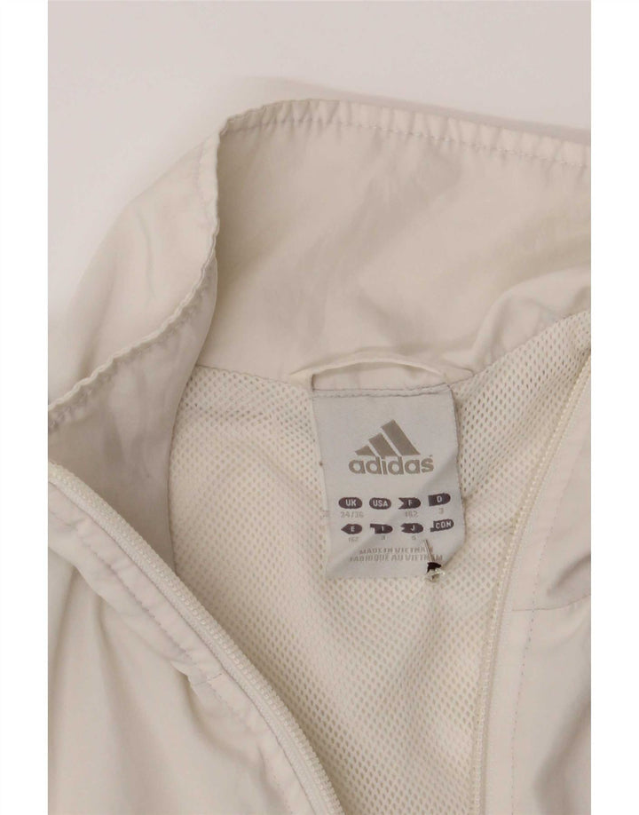 Adidas Mens Tracksuit Top Jacket UK 36/38 Pequeno Branco Colorblock Poliéster
