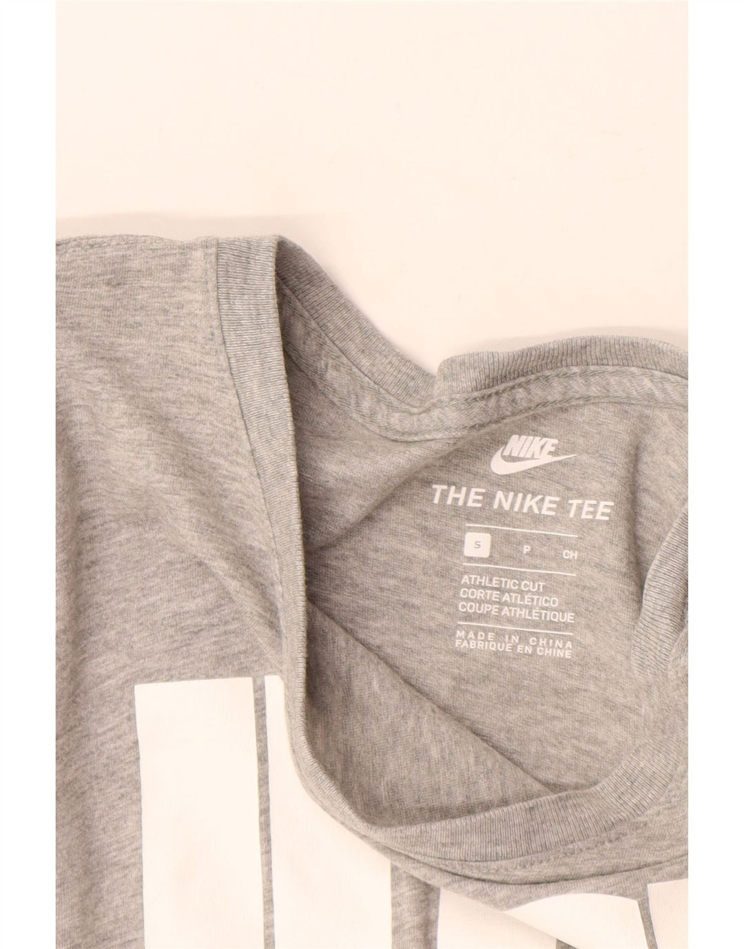 Top gráfico feminino Nike Athletic Cut manga comprida UK 10 pequeno cinza manchado