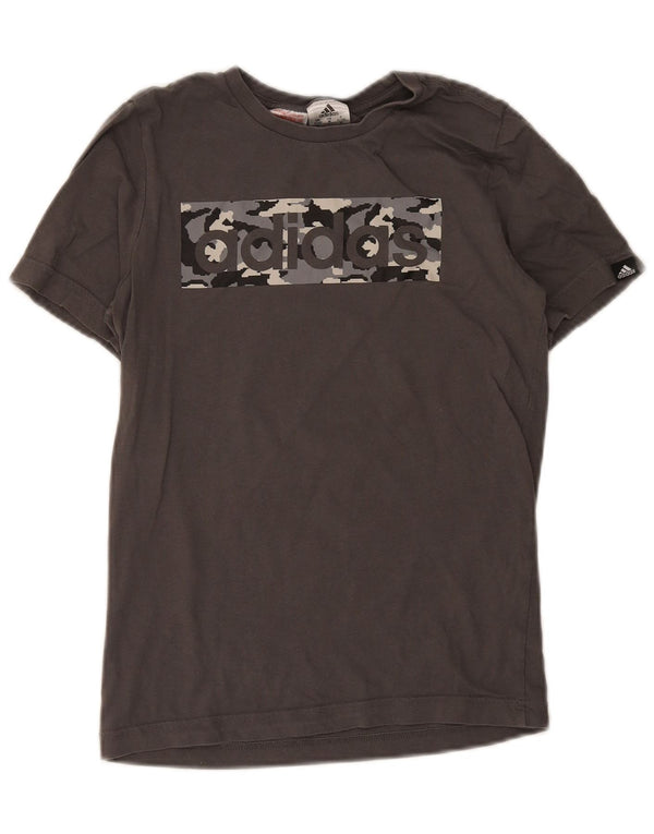 Camiseta Adidas Meninos Graphic Top 11-12 Anos Cinza Algodão