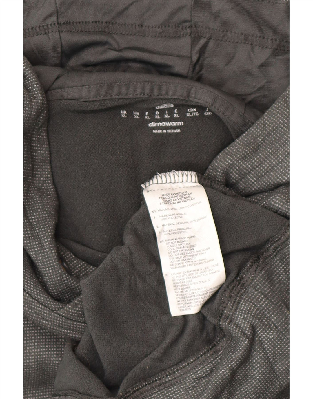 ADIDAS Mens Climawarm Hoodie Jumper XL Cinza Poliéster Manchado