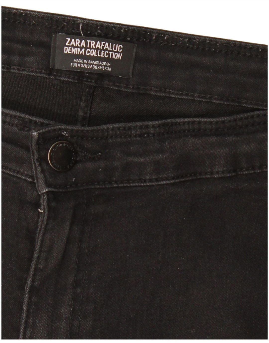 ZARA Mulheres Trafaluc Jeans Skinny Cintura Alta EU 40 Médio W30 L27 Preto