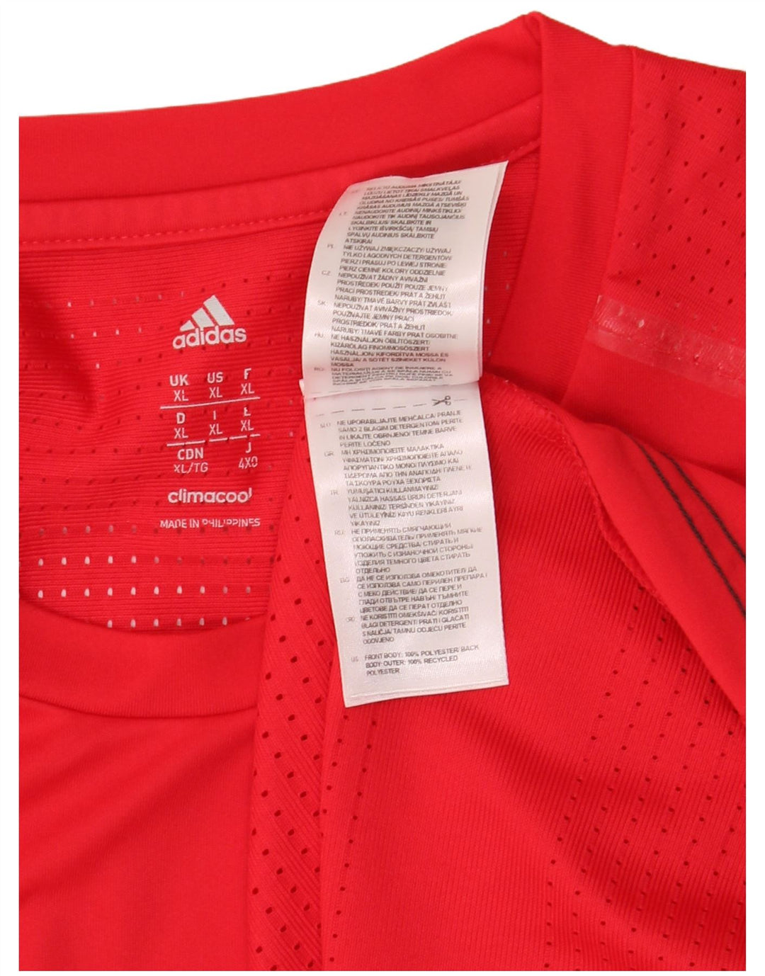 Adidas Mens Climacool T-Shirt Top XL Vermelho Poliéster