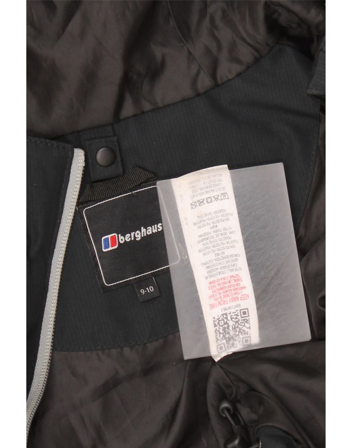 Jaqueta de chuva com capuz para meninos Berghaus 9-10 anos poliéster preto