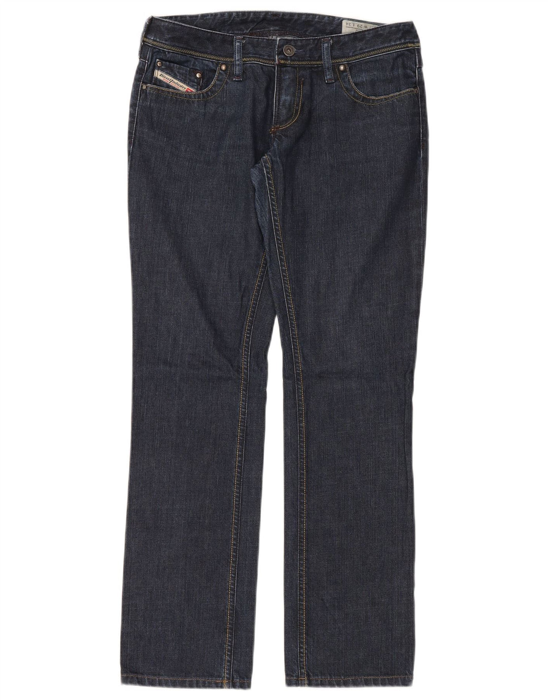 Diesel feminino Lowky Straight Jeans W29 L30 azul marinho algodão