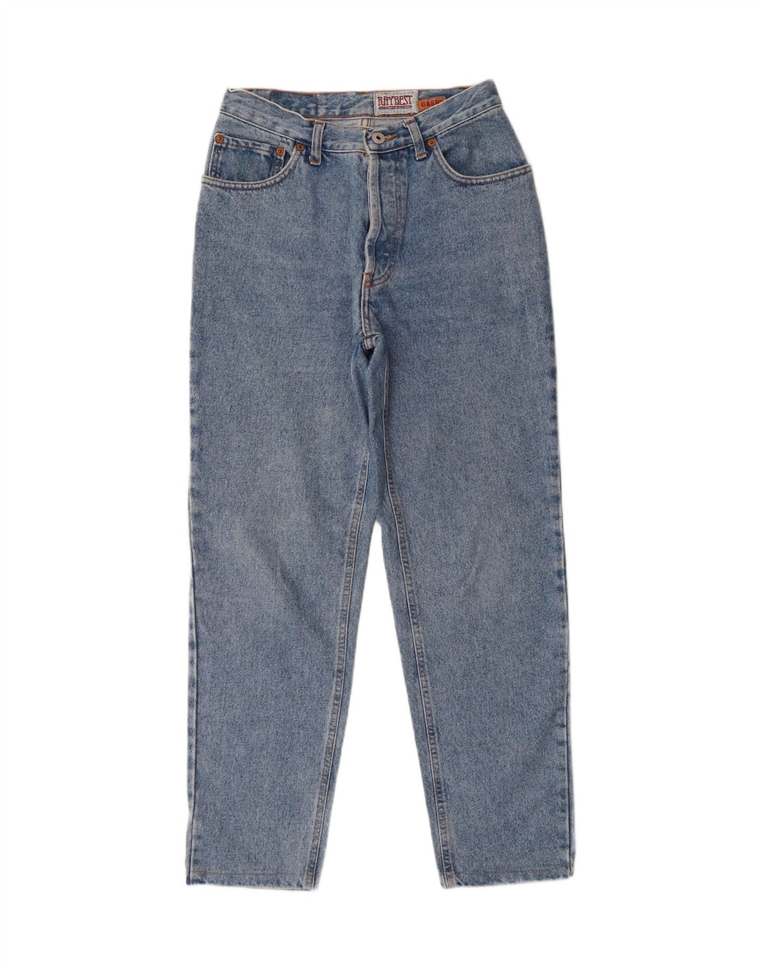 RAYBEST Jeans Cônicos Básicos Femininos IT 44 Médio W28 L28 Algodão Azul