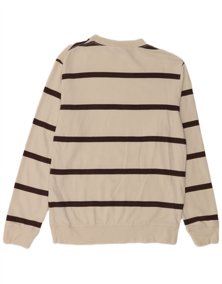 Quiksilver moletom masculino jumper médio algodão listrado branco