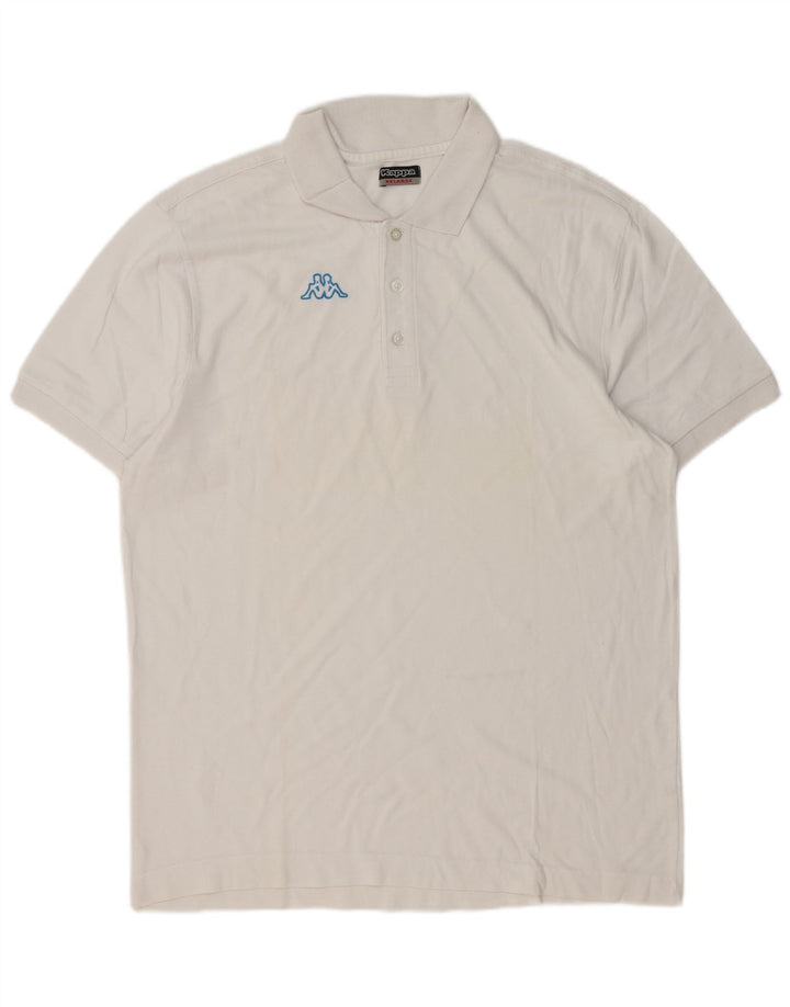 Camisa pólo gráfica masculina Kappa 2XL algodão branco