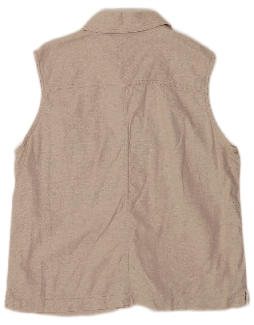 Blusa feminina sem mangas Faded Glory Reino Unido 16 grande linho cinza