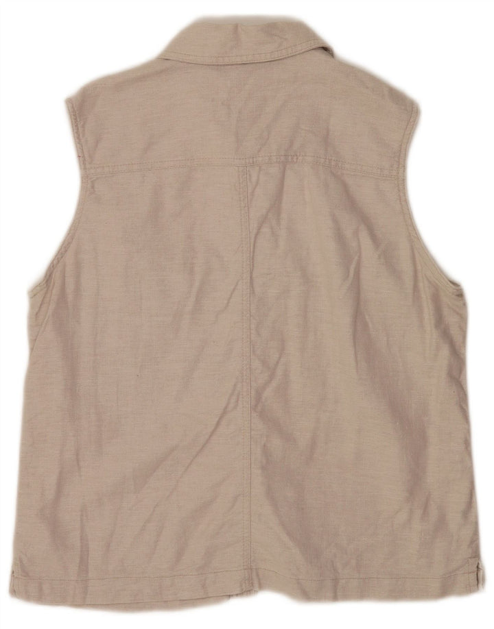 Blusa feminina sem mangas Faded Glory Reino Unido 16 grande linho cinza