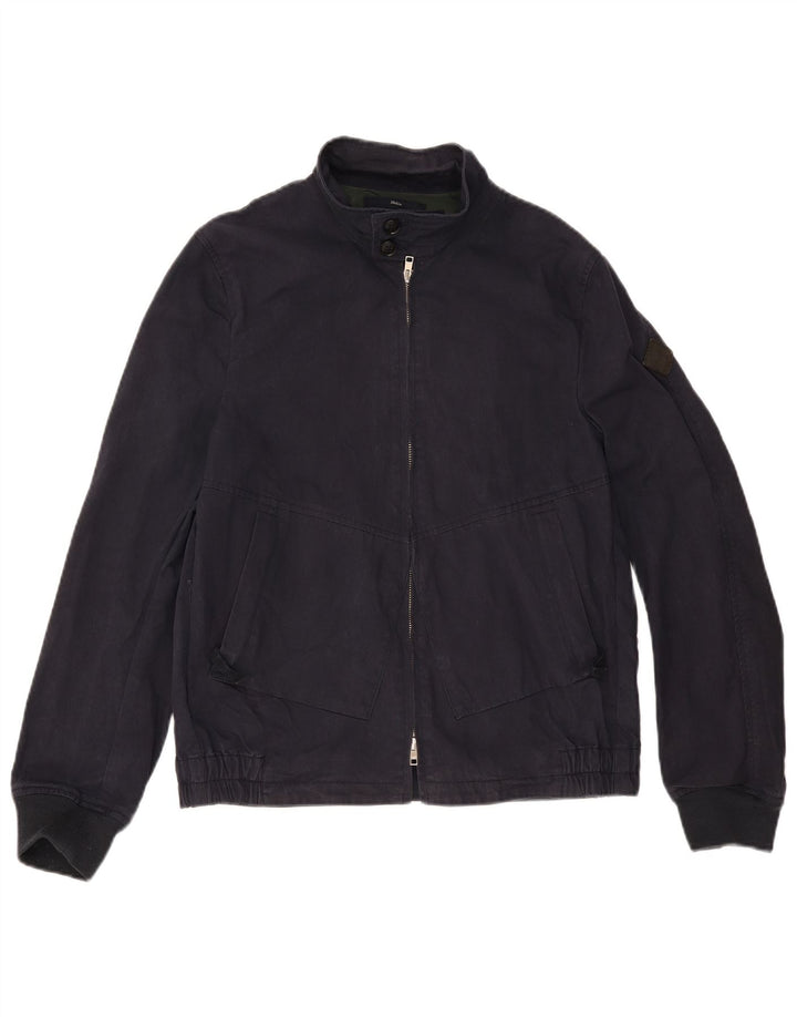 Jaqueta bomber masculina Paul Smith de algodão azul marinho médio