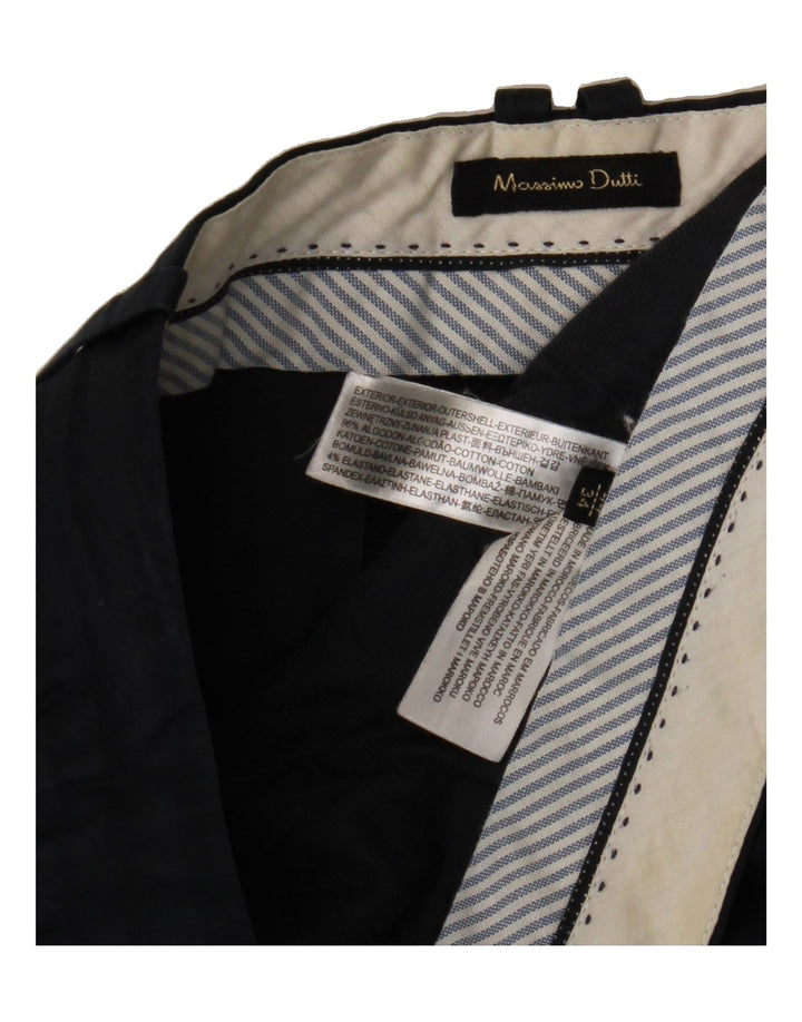 MASSIMO DUTTI Mens Slim Chino Trousers W34 L26 Navy Blue Cotton Vintage Massimo Dutti and Second-Hand Massimo Dutti from Messina Hembry 