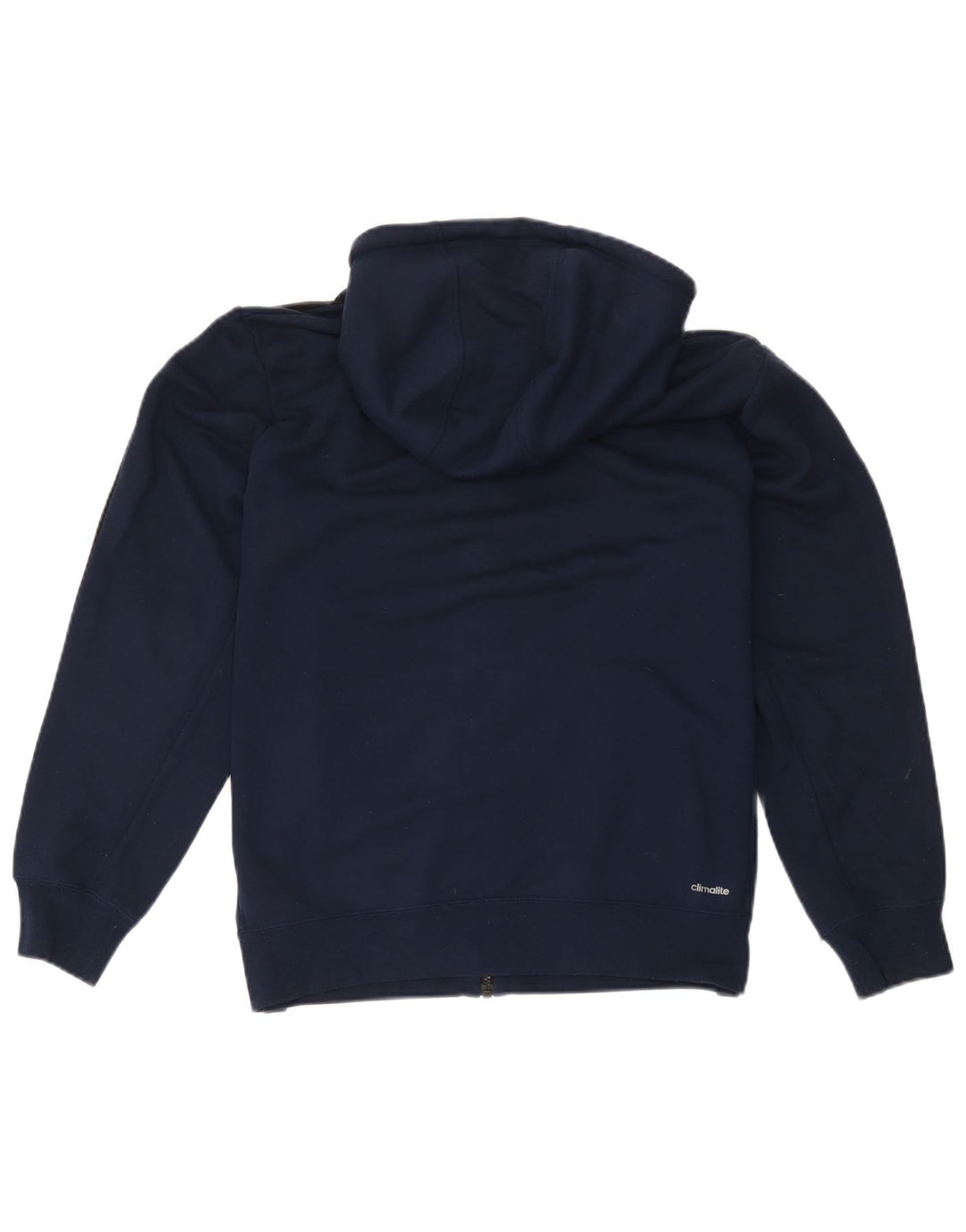 Suéter masculino Adidas Climalite Zip com capuz grande poliéster azul marinho