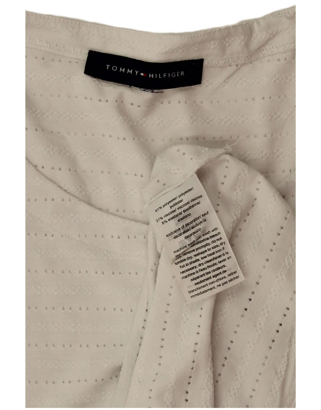 Blusa feminina sem mangas TOMMY HILFIGER UK 18 XL poliéster branco