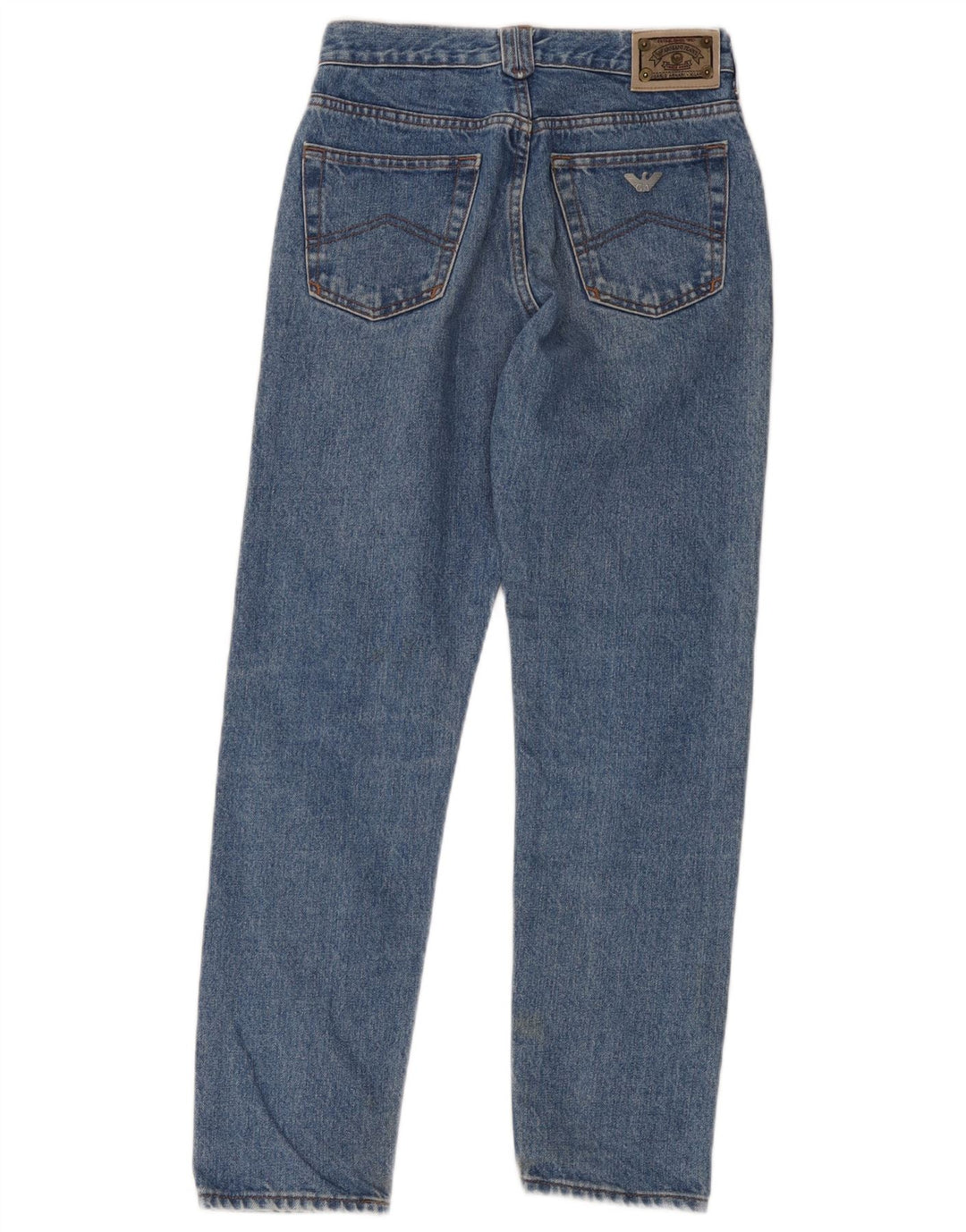 Calça jeans reta feminina Armani W28 L26 algodão azul