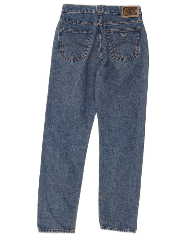 Calça jeans reta feminina Armani W28 L26 algodão azul